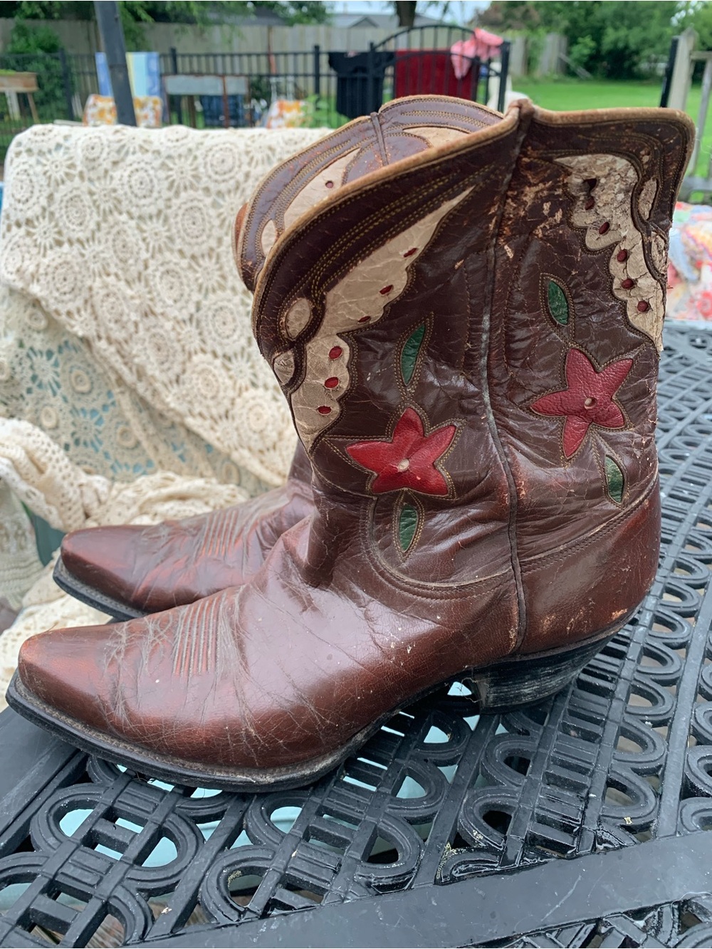 Vintage 1940’s 50s Nocona Brown Leather Cowboy Boots - Picture 2 of 15